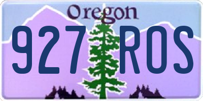 OR license plate 927ROS