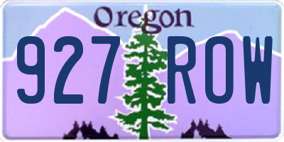 OR license plate 927ROW