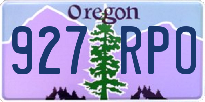 OR license plate 927RPO