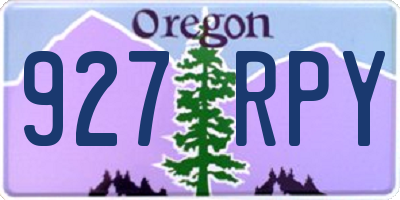 OR license plate 927RPY