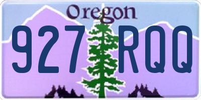 OR license plate 927RQQ