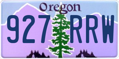 OR license plate 927RRW