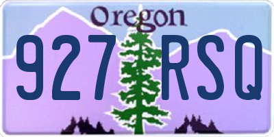 OR license plate 927RSQ