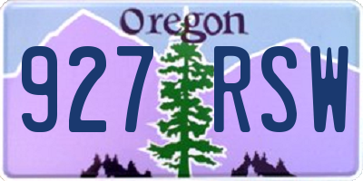 OR license plate 927RSW