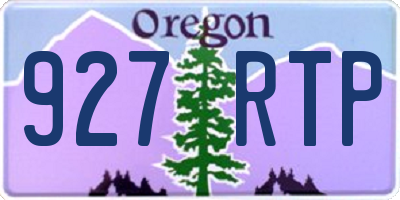 OR license plate 927RTP