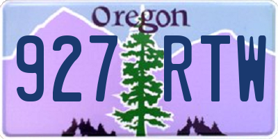 OR license plate 927RTW