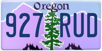 OR license plate 927RUD