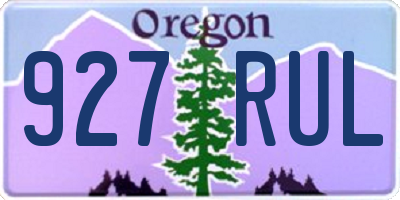 OR license plate 927RUL