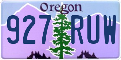 OR license plate 927RUW