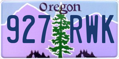 OR license plate 927RWK