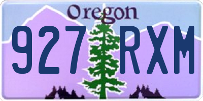 OR license plate 927RXM