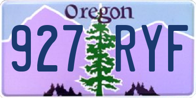 OR license plate 927RYF