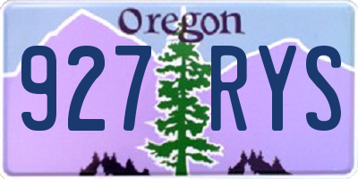 OR license plate 927RYS