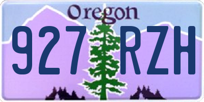 OR license plate 927RZH