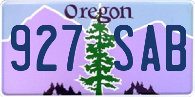 OR license plate 927SAB