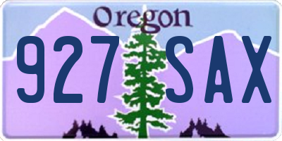 OR license plate 927SAX