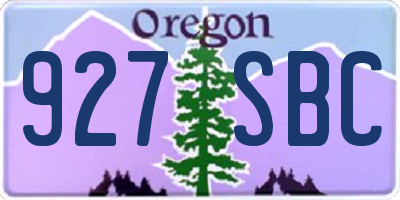 OR license plate 927SBC