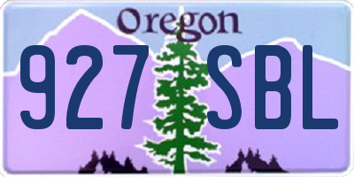 OR license plate 927SBL