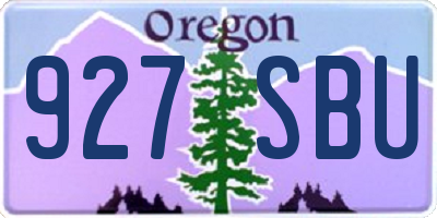 OR license plate 927SBU