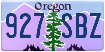 OR license plate 927SBZ