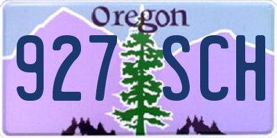 OR license plate 927SCH