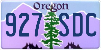 OR license plate 927SDC