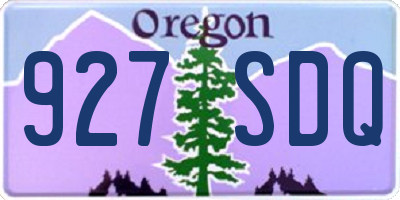 OR license plate 927SDQ