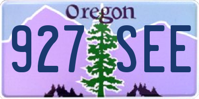 OR license plate 927SEE