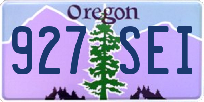 OR license plate 927SEI