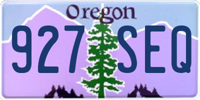 OR license plate 927SEQ
