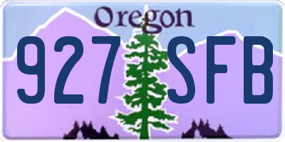 OR license plate 927SFB