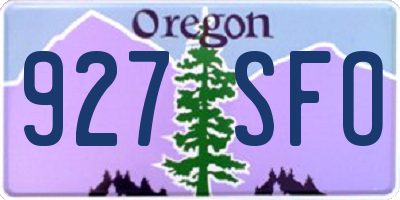 OR license plate 927SFO