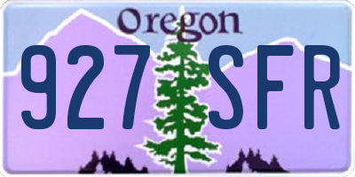 OR license plate 927SFR