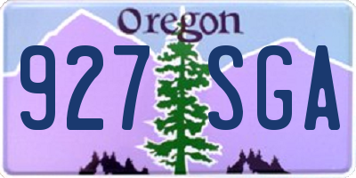 OR license plate 927SGA