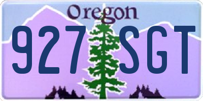 OR license plate 927SGT