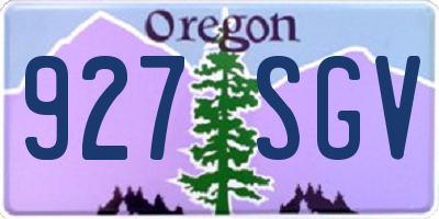 OR license plate 927SGV