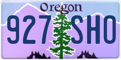 OR license plate 927SHO