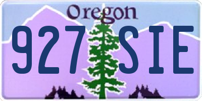 OR license plate 927SIE