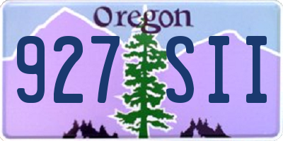 OR license plate 927SII