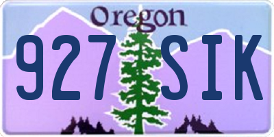 OR license plate 927SIK