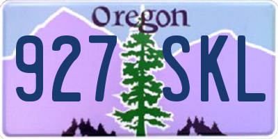 OR license plate 927SKL