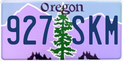 OR license plate 927SKM