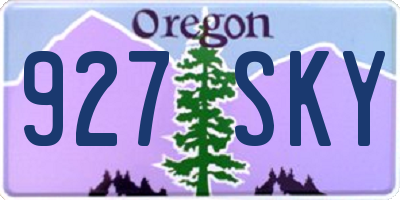 OR license plate 927SKY