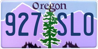 OR license plate 927SLO