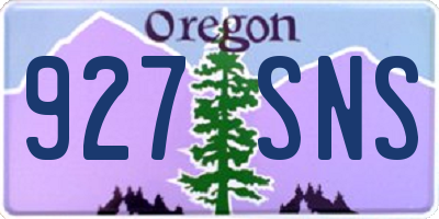 OR license plate 927SNS