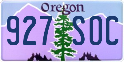 OR license plate 927SOC