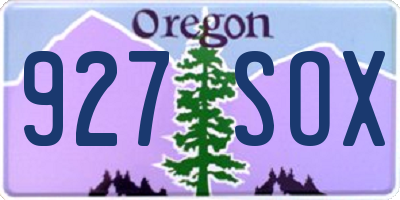 OR license plate 927SOX