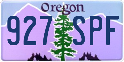 OR license plate 927SPF