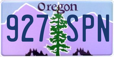 OR license plate 927SPN