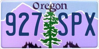 OR license plate 927SPX